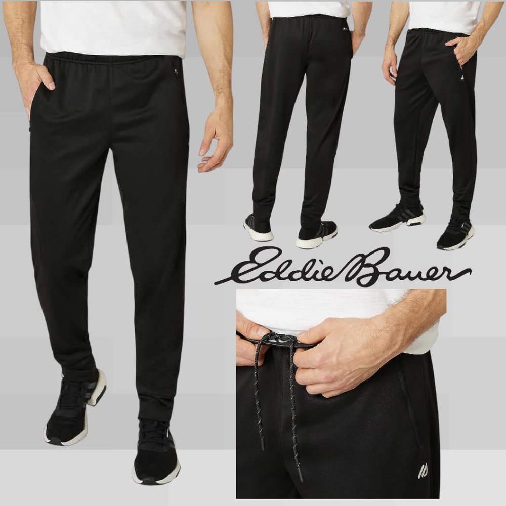 Eddie Bauer Mens Motion Stretch Wicking Performance Jogger Black XXL
